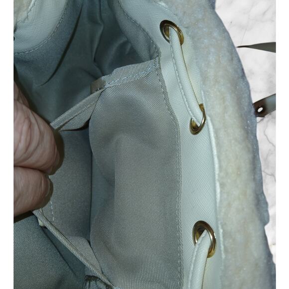 EUC Backpack Samantha Thavasa Petit Choice Ivory Fluffy Sherpa MSRP: $450 - Picture 12 of 14